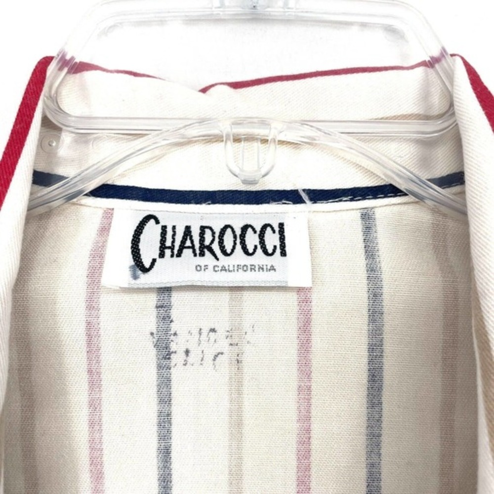 Charocci of California 80's Blazer Jacket Women's Large Striped Vintage - Picture 4 of 5